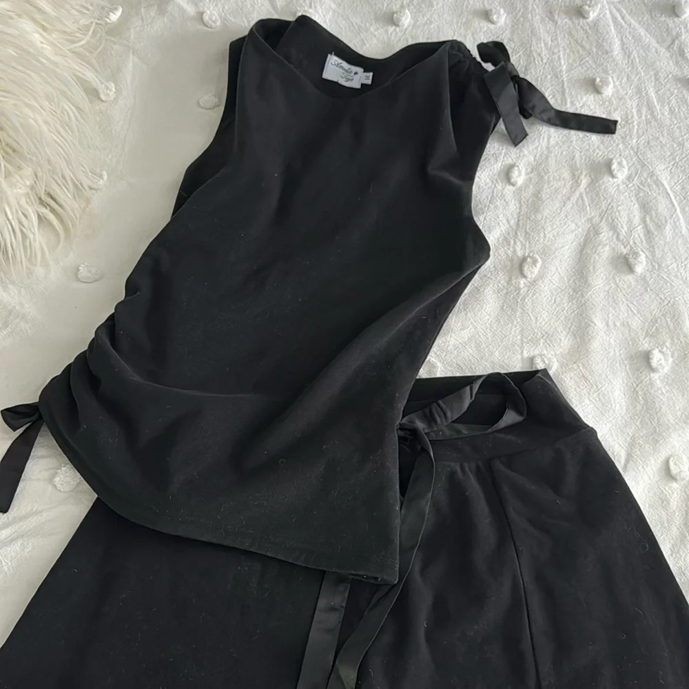 Amelie Teje Ribbon Top Noir - Picture 6 of 10